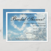 ハートの雲、ブライダルシャワー招待状 招待状 (正面/裏面)