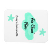 ハートの雲 九 淡い緑の雲 星 バチェロレッテ マグネット (横)