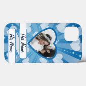 ハートの青い爆発、カスタムフォトフレーム Case-Mate iPhoneケース (裏面 (横))