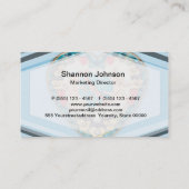 ハートの青の背景を持つ小さい天使 名刺 (裏面)