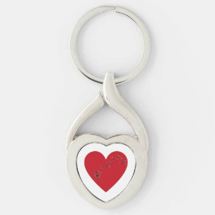 ハートの音符、Metal Keychain キーホルダー