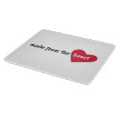 ハートの食糧ラベルから作られる カッティングボード (角)