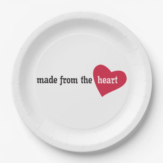 ハートの食糧ラベルから作られる ペーパープレート (正面)