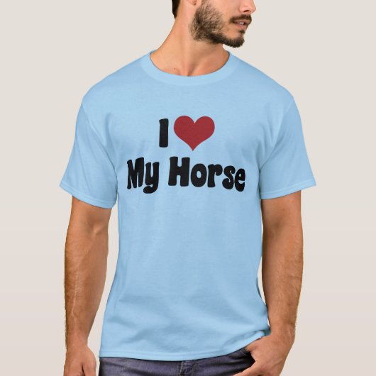 ハートの馬が大好き - 馬好きのためのギフト Tシャツ (正面)