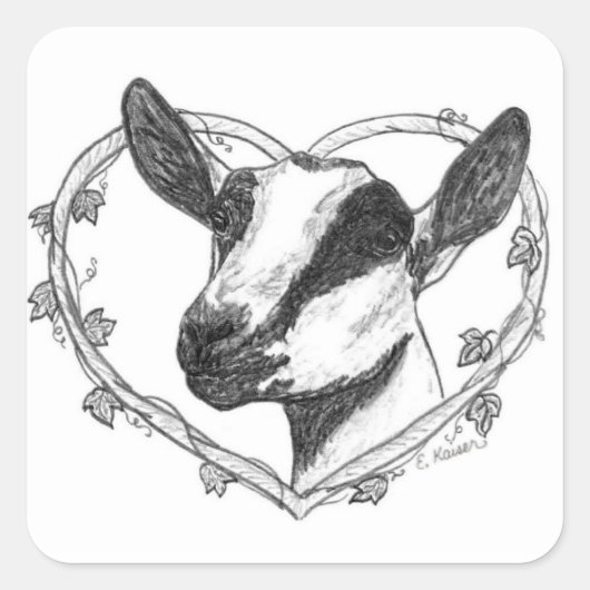 ハートの高山の頭部 スクエアシール (正面)