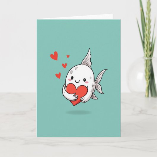 ハートの魚の愛カード カード (正面)