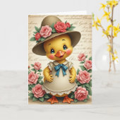 ハートの鳥とバラのカード カード (黄色い花)