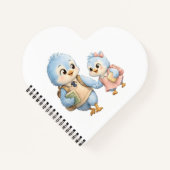 ハートの鳥 兄弟姉妹 ノートブック (正面)