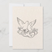 ハートの鳩の結婚式 招待状 (裏面)