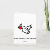 ハートの鳩写実的な愛バレンタイン シーズンカード (裏面)