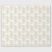 ハートの黄色い灰色の包結婚みを持つ鳥のケージ ラッピングペーパー (フラット)