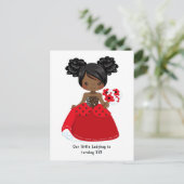 ハートの黒いプリンセスとてんとう虫のフェアリーテイル誕生日パーティー ポストカード (スタンド正面)