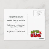 ハートの黒いプリンセスの幼虫の誕生日パーティー ポストカード (裏面)