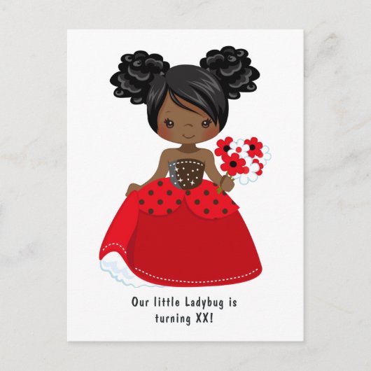 ハートの黒いプリンセスの誕生日パーティー ポストカード (正面)