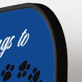 ハートの黒い手のプリント両面青 ピックルボールラケット (左詳細)