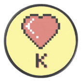 ハートの黒い輪郭 アイスホッケーパック (正面)