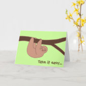 ハートの鼻とのブラウンの微笑の怠惰はよく得ます カード (黄色い花)