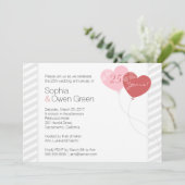 ハートの25周年シルバーウェディングアニバーサリーパーティー 招待状 (スタンド正面)