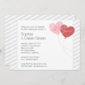 ハートの25周年シルバーウェディングアニバーサリーパーティー 招待状 (正面/裏面)