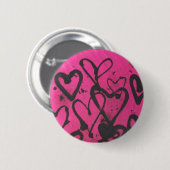 ハートの（ばちゃばちゃ）跳ねる 缶バッジ (正面&裏面)