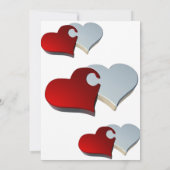 ハートの「イエス」結婚式招待状 - ハートテーマ 招待状 (裏面)