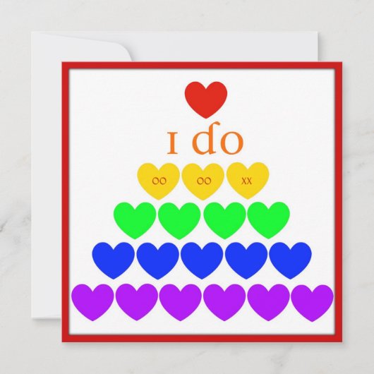 ハートの「私も」 招待状 (正面)