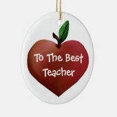 ハートのAppleの先生のオーナメント セラミックオーナメント (右)