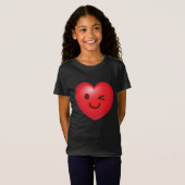 ハートのEmojiのまばたき Tシャツ (正面フル)