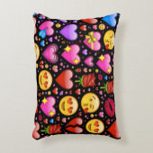 ハートのEmojisのクッション アクセントクッション (正面(垂直))