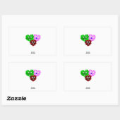 ハートのFuzzies長方形シール 長方形シール (シート)
