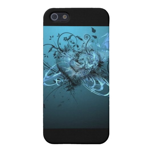 ハートのIPODの青い箱 iPhoneケース (裏面)