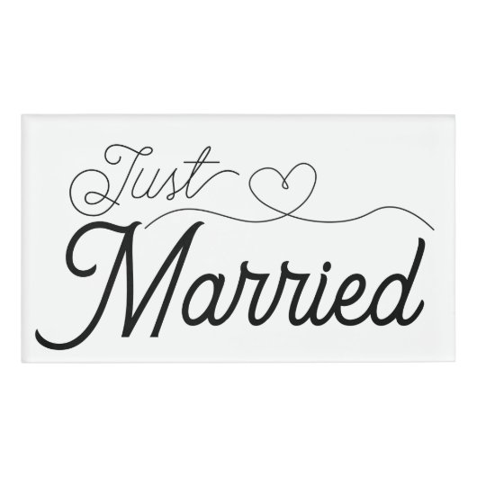 ハートのJust Married 名札 (正面)