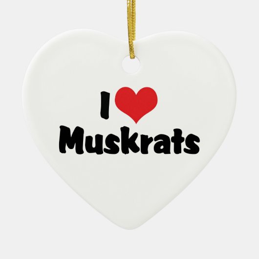 ハートのmuskrats大好き セラミックオーナメント (正面)