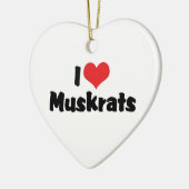 ハートのmuskrats大好き セラミックオーナメント (左)