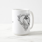 ハートのNubianの頭部 コーヒーマグカップ (正面右)