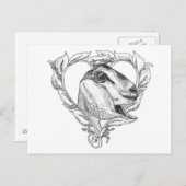 ハートのNubianの頭部 ポストカード (正面/裏面)