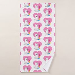 ハートのPansexual猫 バスタオル