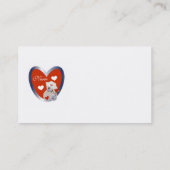 ハートのTシャツおよびギフトを持つナースくま 名刺 (裏面)