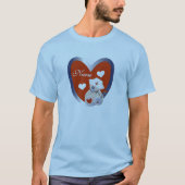 ハートのTシャツおよびギフトを持つナースくま Tシャツ (正面)