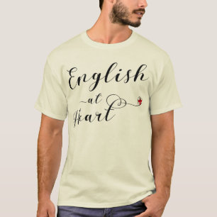 ハートのTシャツ、イギリスの英語 Tシャツ