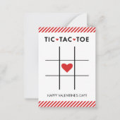 ハートのTic Tac Toeバレンタインカード、子供の学校教室 ノートカード (正面)