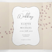 ハートのTri-Foと水色結婚タンデムバイク 三つ折り招待状 (内部中)