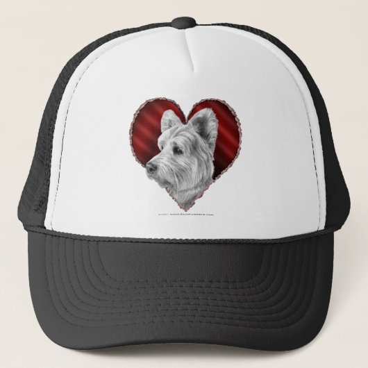 ハートのWestieテリア キャップ (正面)