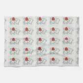 ハートのWestie キッチンタオル (横)