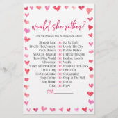 ハートのWould She Rather(どちらがいい?) 結婚式前ウェディングシャワーゲーム 便箋 (正面)