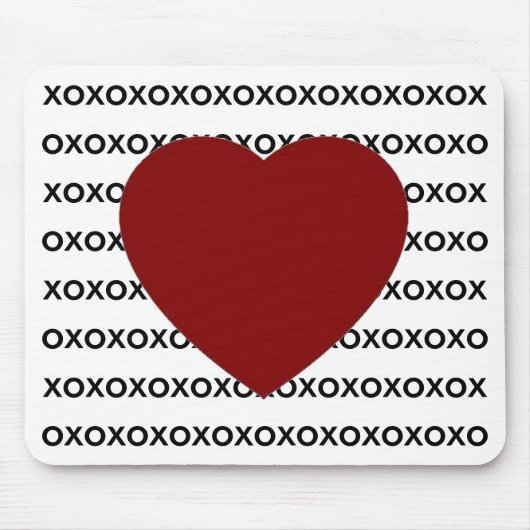 ハートのxoxoのmousepad マウスパッド (正面)