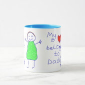 ハートはお父さんに属します マグカップ (中央)