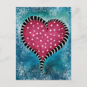 ハートはがきピンクブルーブラックかわいい ポストカード (正面)