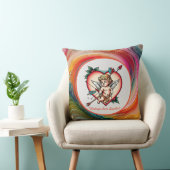 ハートはっきりしたとキューピッド美術 クッション (椅子)