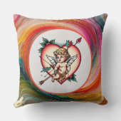 ハートはっきりしたとキューピッド美術 クッション (裏面)